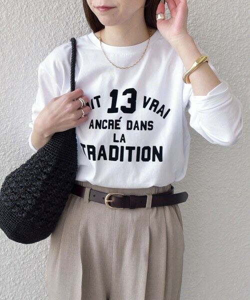 SHIPS / シップス カットソー（半袖以外） | SHIPS Colors:〈洗濯機可能〉26SS フロッキー ロゴ TEE（ロンT） | 詳細4