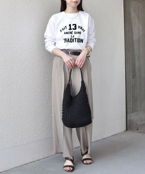 SHIPS / シップス カットソー（半袖以外） | SHIPS Colors:〈洗濯機可能〉26SS フロッキー ロゴ TEE（ロンT） | 詳細5