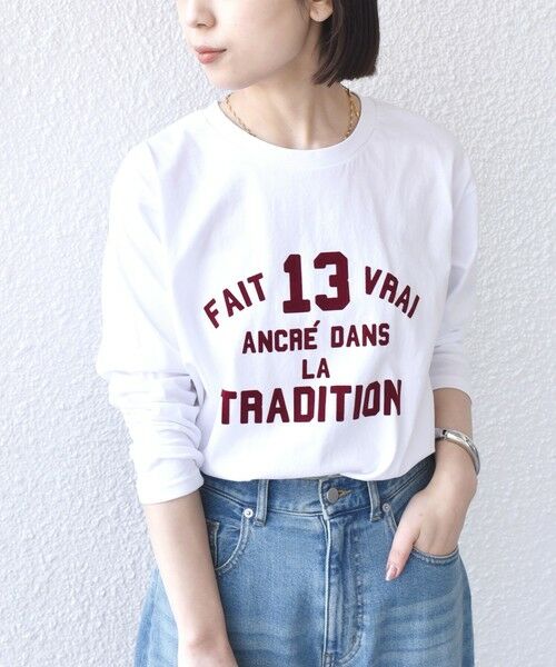 SHIPS / シップス カットソー（半袖以外） | SHIPS Colors:〈洗濯機可能〉26SS フロッキー ロゴ TEE（ロンT） | 詳細10