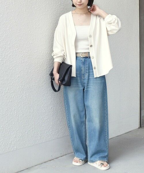 SHIPS / シップス カーディガン・ボレロ | SHIPS Colors:〈手洗い可能〉カット ジョーゼット Vネック カーディガン（セットアップ対応可能） | 詳細3