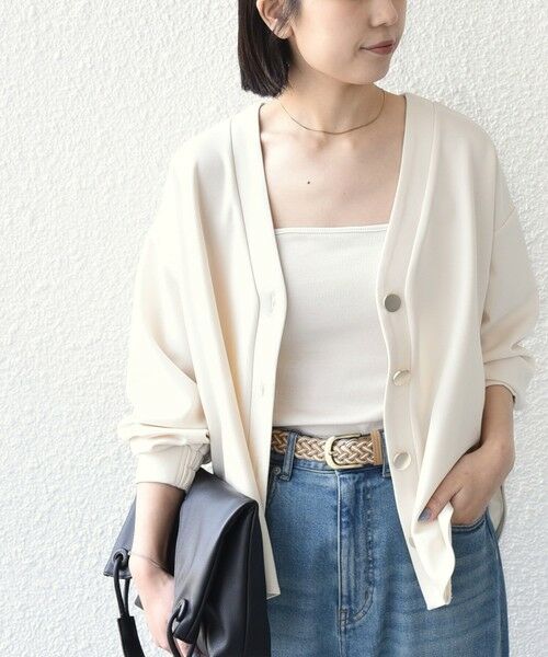 SHIPS / シップス カーディガン・ボレロ | SHIPS Colors:〈手洗い可能〉カット ジョーゼット Vネック カーディガン（セットアップ対応可能） | 詳細4