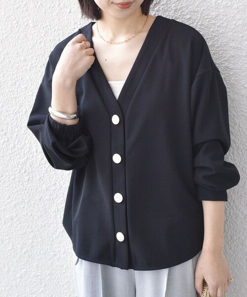 SHIPS / シップス カーディガン・ボレロ | SHIPS Colors:〈手洗い可能〉カット ジョーゼット Vネック カーディガン（セットアップ対応可能） | 詳細14