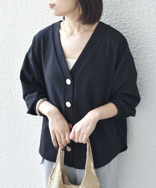 SHIPS / シップス カーディガン・ボレロ | SHIPS Colors:〈手洗い可能〉カット ジョーゼット Vネック カーディガン（セットアップ対応可能） | 詳細15