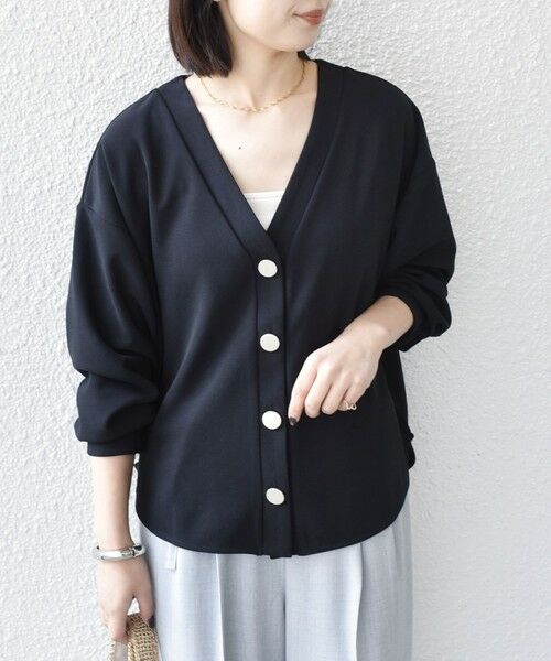 SHIPS / シップス カーディガン・ボレロ | SHIPS Colors:〈手洗い可能〉カット ジョーゼット Vネック カーディガン（セットアップ対応可能） | 詳細16