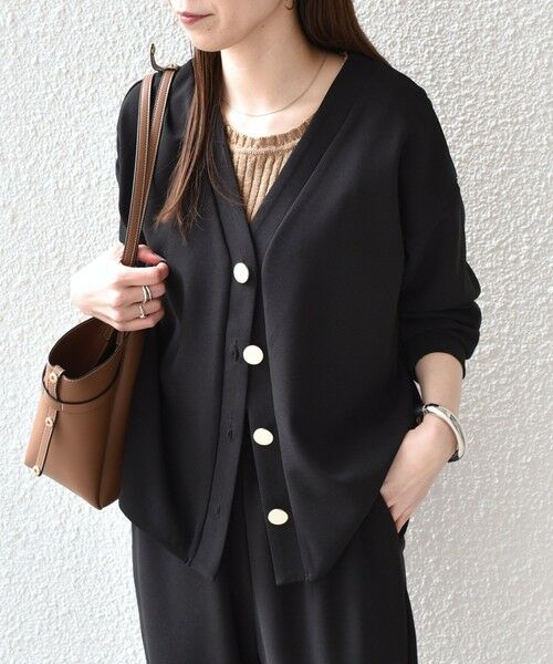 SHIPS / シップス カーディガン・ボレロ | SHIPS Colors:〈手洗い可能〉カット ジョーゼット Vネック カーディガン（セットアップ対応可能） | 詳細20