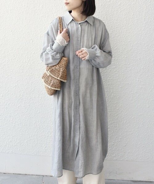 SHIPS / シップス ロング・マキシ丈ワンピース | SHIPS Colors:〈手洗い可能〉ボイル シャンブレー シャツ ワンピース◇ | 詳細15
