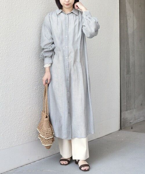 SHIPS / シップス ロング・マキシ丈ワンピース | SHIPS Colors:〈手洗い可能〉ボイル シャンブレー シャツ ワンピース◇ | 詳細16