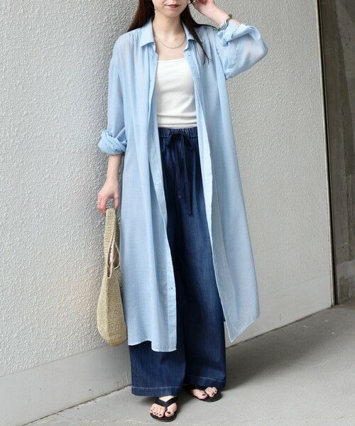 SHIPS / シップス ロング・マキシ丈ワンピース | SHIPS Colors:〈手洗い可能〉ボイル シャンブレー シャツ ワンピース◇ | 詳細27