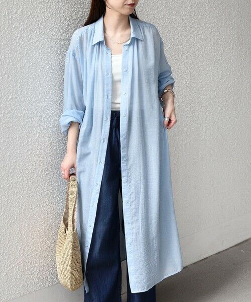 SHIPS / シップス ロング・マキシ丈ワンピース | SHIPS Colors:〈手洗い可能〉ボイル シャンブレー シャツ ワンピース◇ | 詳細28