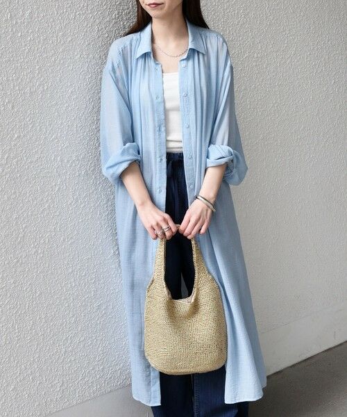 SHIPS / シップス ロング・マキシ丈ワンピース | SHIPS Colors:〈手洗い可能〉ボイル シャンブレー シャツ ワンピース◇ | 詳細30