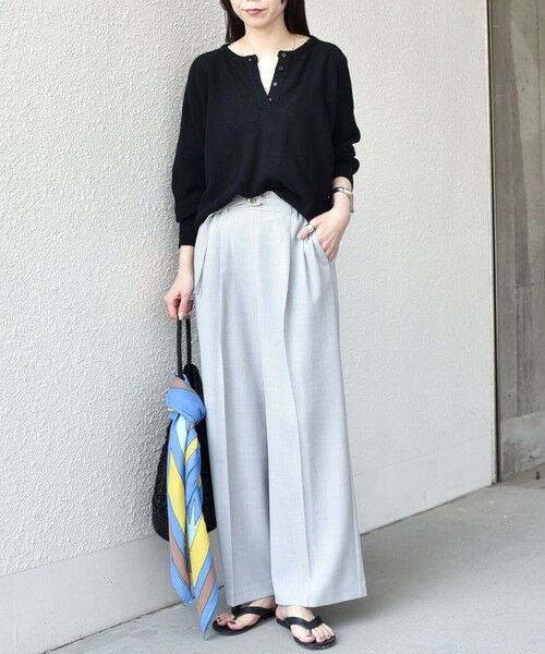 SHIPS / シップス ニット・セーター | SHIPS Colors:〈手洗い可能〉ペーパー ライク ヘンリーネック 2WAY ニット◆ | 詳細6