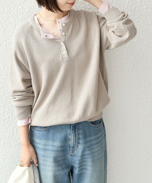 SHIPS / シップス ニット・セーター | SHIPS Colors:〈手洗い可能〉ペーパー ライク ヘンリーネック 2WAY ニット◆ | 詳細18