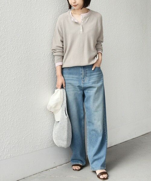 SHIPS / シップス ニット・セーター | SHIPS Colors:〈手洗い可能〉ペーパー ライク ヘンリーネック 2WAY ニット◆ | 詳細20