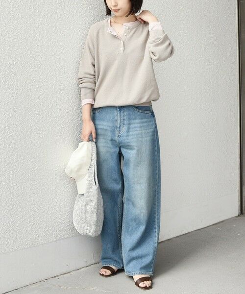 SHIPS / シップス ニット・セーター | SHIPS Colors:〈手洗い可能〉ペーパー ライク ヘンリーネック 2WAY ニット◆ | 詳細21