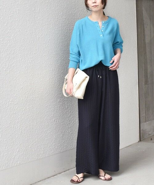 SHIPS / シップス ニット・セーター | SHIPS Colors:〈手洗い可能〉ペーパー ライク ヘンリーネック 2WAY ニット◆ | 詳細24