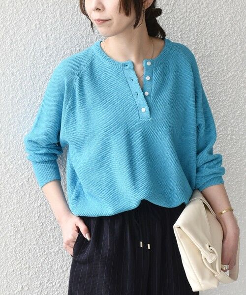 SHIPS / シップス ニット・セーター | SHIPS Colors:〈手洗い可能〉ペーパー ライク ヘンリーネック 2WAY ニット◆ | 詳細25