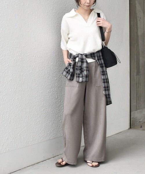 SHIPS / シップス ニット・セーター | SHIPS Colors:〈手洗い可能〉パイル スキッパー 5分袖 ニット◇ | 詳細8