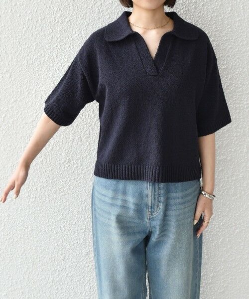 SHIPS / シップス ニット・セーター | SHIPS Colors:〈手洗い可能〉パイル スキッパー 5分袖 ニット◇ | 詳細16