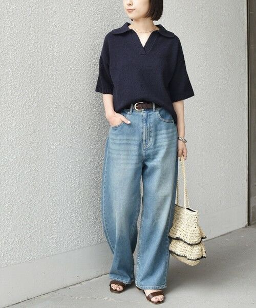 SHIPS / シップス ニット・セーター | SHIPS Colors:〈手洗い可能〉パイル スキッパー 5分袖 ニット◇ | 詳細17