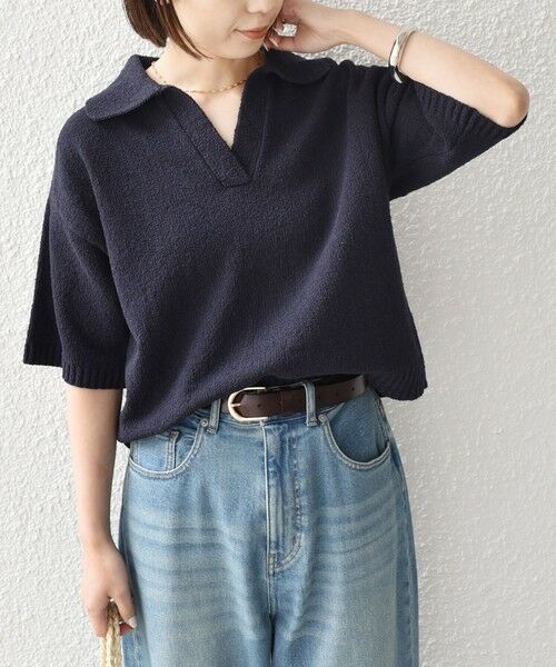 SHIPS / シップス ニット・セーター | SHIPS Colors:〈手洗い可能〉パイル スキッパー 5分袖 ニット◇ | 詳細18