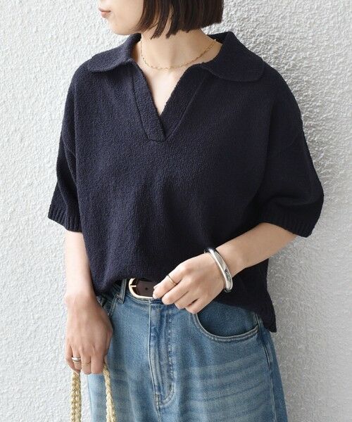 SHIPS / シップス ニット・セーター | SHIPS Colors:〈手洗い可能〉パイル スキッパー 5分袖 ニット◇ | 詳細19