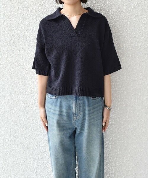 SHIPS / シップス ニット・セーター | SHIPS Colors:〈手洗い可能〉パイル スキッパー 5分袖 ニット◇ | 詳細13
