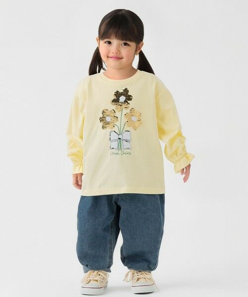 SHIPS / シップス カットソー（半袖以外） | SHIPS Colors:100〜130cm / 〈手洗い可能〉スパンコール 刺繍 ロンT | 詳細18