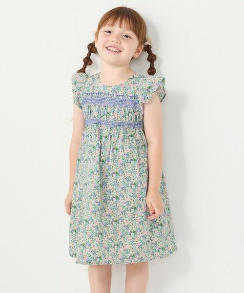 SHIPS / シップス ロング・マキシ丈ワンピース | SHIPS Colors:90〜140cm /〈洗濯機可能〉スモッキング フラワー ワンピース◇ | 詳細10