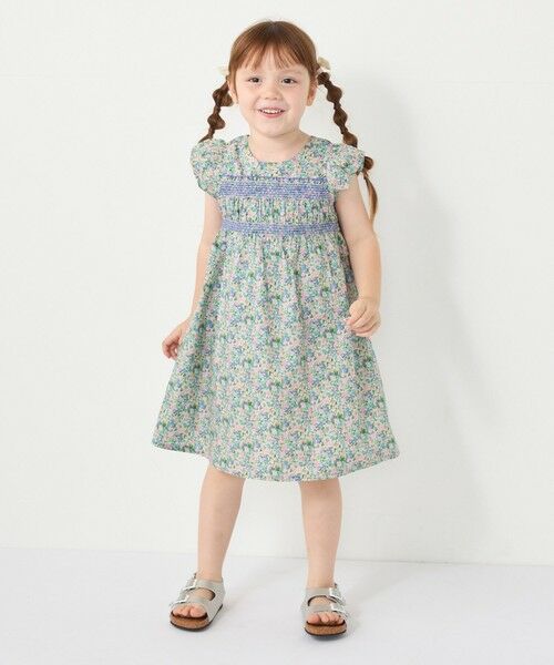 SHIPS / シップス ロング・マキシ丈ワンピース | SHIPS Colors:90〜140cm /〈洗濯機可能〉スモッキング フラワー ワンピース◇ | 詳細13