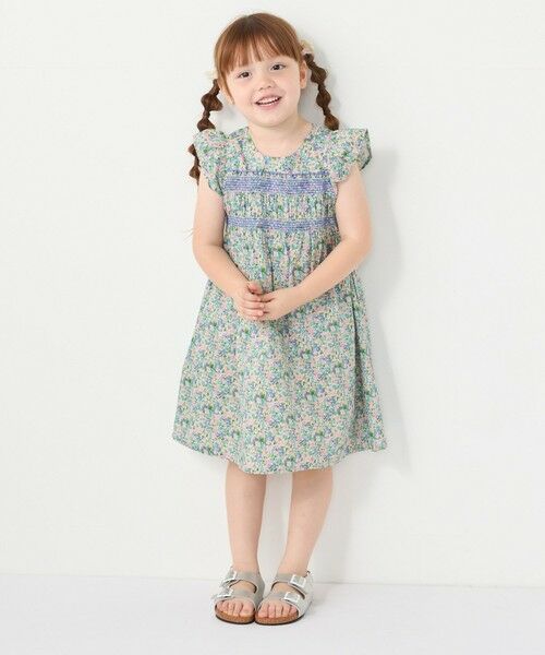 SHIPS / シップス ロング・マキシ丈ワンピース | SHIPS Colors:90〜140cm /〈洗濯機可能〉スモッキング フラワー ワンピース◇ | 詳細14
