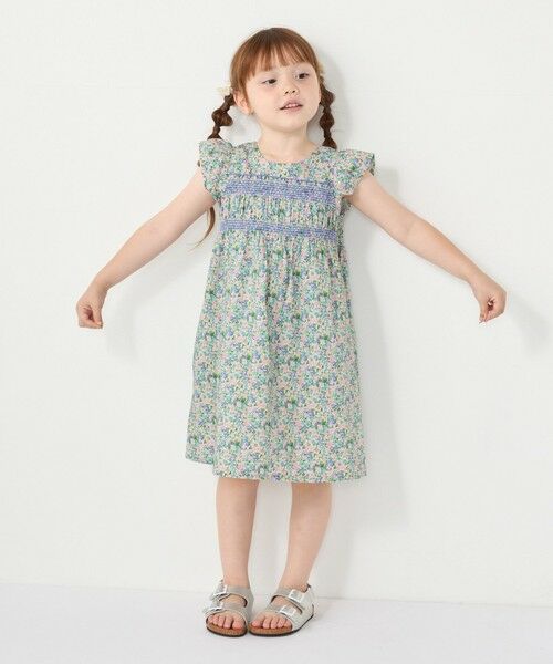 SHIPS / シップス ロング・マキシ丈ワンピース | SHIPS Colors:90〜140cm /〈洗濯機可能〉スモッキング フラワー ワンピース◇ | 詳細15