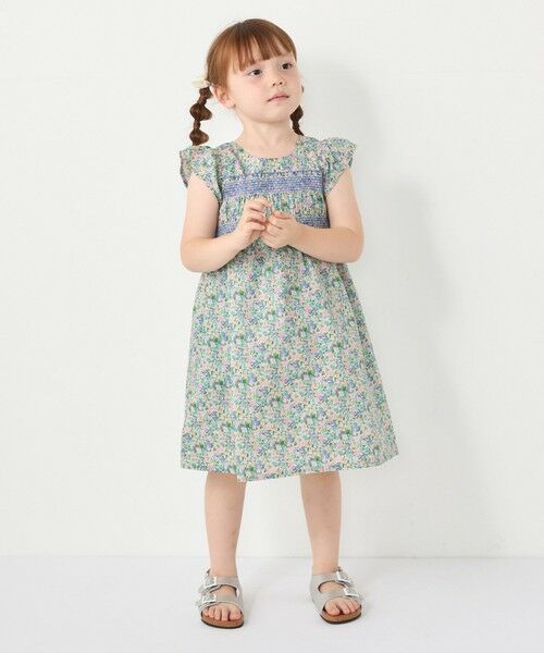 SHIPS / シップス ロング・マキシ丈ワンピース | SHIPS Colors:90〜140cm /〈洗濯機可能〉スモッキング フラワー ワンピース◇ | 詳細16