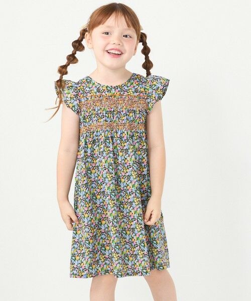 SHIPS / シップス ロング・マキシ丈ワンピース | SHIPS Colors:90〜140cm /〈洗濯機可能〉スモッキング フラワー ワンピース◇ | 詳細24