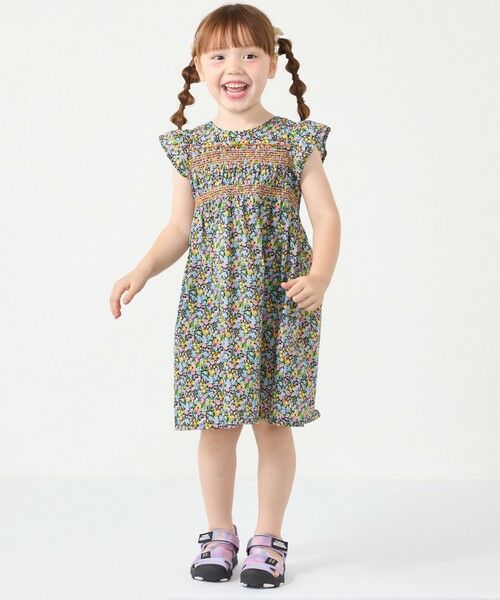 SHIPS / シップス ロング・マキシ丈ワンピース | SHIPS Colors:90〜140cm /〈洗濯機可能〉スモッキング フラワー ワンピース◇ | 詳細25