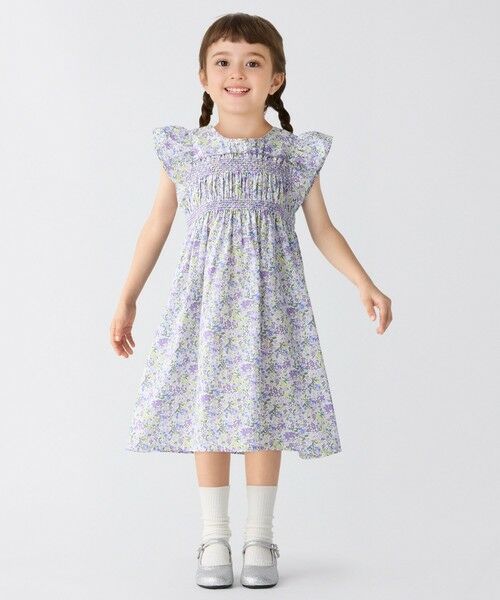 SHIPS / シップス ロング・マキシ丈ワンピース | SHIPS Colors:90〜140cm /〈洗濯機可能〉スモッキング フラワー ワンピース◇ | 詳細25