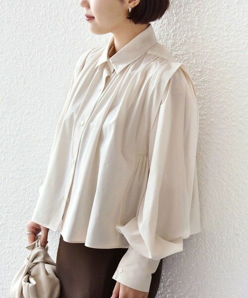 SHIPS / シップス シャツ・ブラウス | 堀田茜×SHIPS:〈接触冷感/撥水/洗濯機可能〉TEXBRID(R) ギャザー ブラウス | 詳細12