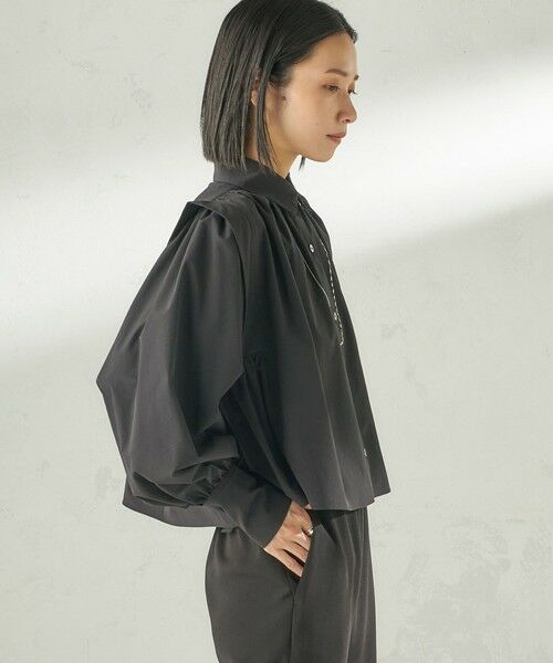 SHIPS / シップス シャツ・ブラウス | 堀田茜×SHIPS:〈接触冷感/撥水/洗濯機可能〉TEXBRID(R) ギャザー ブラウス | 詳細21