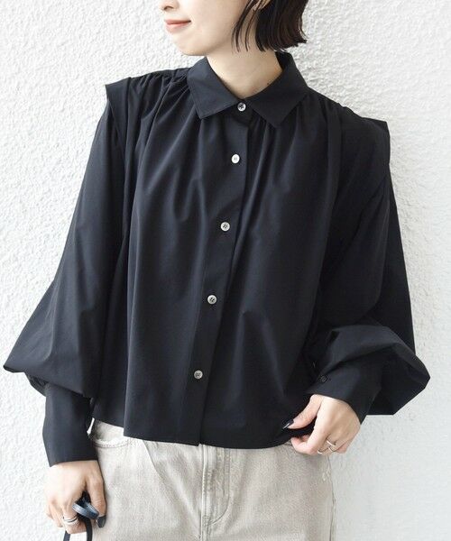 SHIPS / シップス シャツ・ブラウス | 堀田茜×SHIPS:〈接触冷感/撥水/洗濯機可能〉TEXBRID(R) ギャザー ブラウス | 詳細24