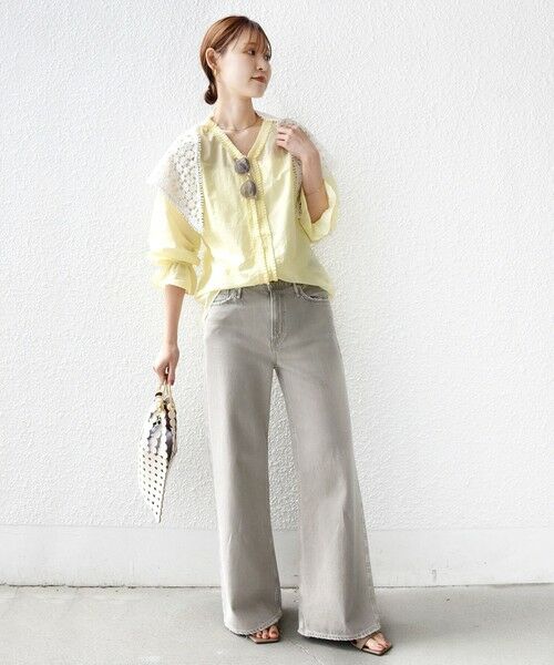 SHIPS / シップス シャツ・ブラウス | 〈手洗い可能〉綿 シルク Vネック フリル タック ブラウス | 詳細23