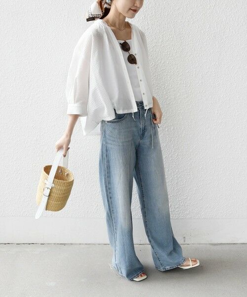 SHIPS / シップス シャツ・ブラウス | 〈手洗い可能〉サッカー 裾 ドロスト メタル ボタン シャツ | 詳細13