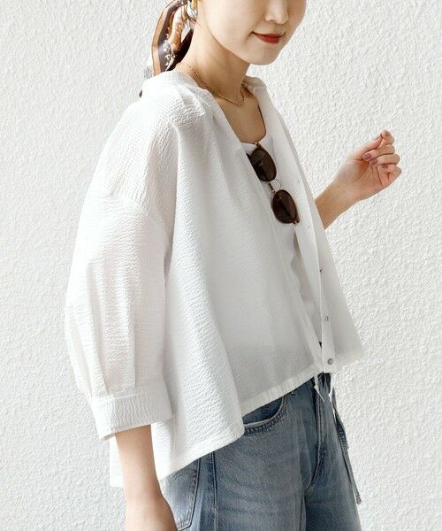 SHIPS / シップス シャツ・ブラウス | 〈手洗い可能〉サッカー 裾 ドロスト メタル ボタン シャツ | 詳細18