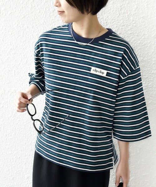 SHIPS / シップス Tシャツ | 【WEB限定】マルチ ボーダー 5分袖 TEE | 詳細30