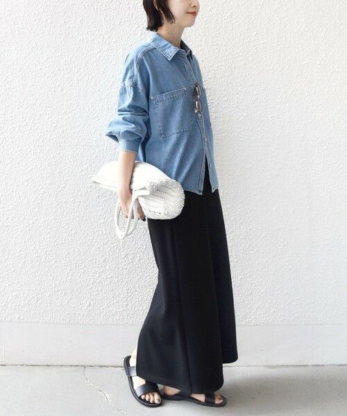 SHIPS / シップス ミニ・ひざ丈スカート | 堀田茜×SHIPS:〈手洗い可能〉ベルト 付き ジョーゼット スカート | 詳細9