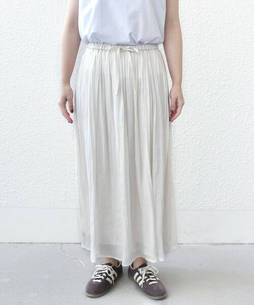 SHIPS / シップス ロング・マキシ丈スカート | 〈手洗い可能〉シアー メッシュ ギャザー スカート | 詳細11