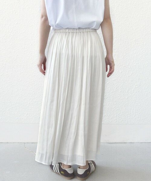 SHIPS / シップス ロング・マキシ丈スカート | 〈手洗い可能〉シアー メッシュ ギャザー スカート | 詳細13