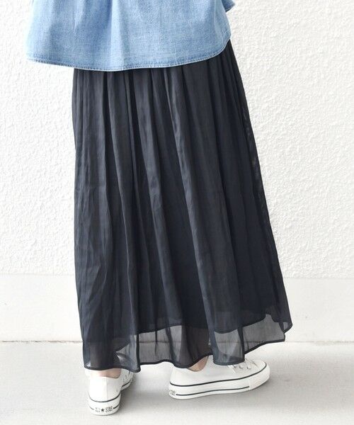 SHIPS / シップス ロング・マキシ丈スカート | 〈手洗い可能〉シアー メッシュ ギャザー スカート | 詳細27