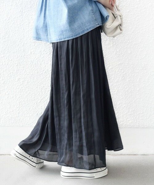 SHIPS / シップス ロング・マキシ丈スカート | 〈手洗い可能〉シアー メッシュ ギャザー スカート | 詳細28