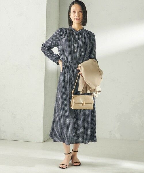 SHIPS / シップス ロング・マキシ丈ワンピース | 〈手洗い可能〉2WAY プリント タイ 長袖 ワンピース | 詳細28