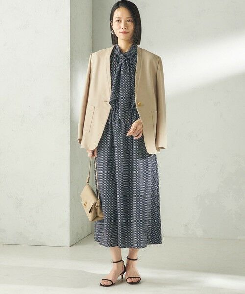 SHIPS / シップス ロング・マキシ丈ワンピース | 〈手洗い可能〉2WAY プリント タイ 長袖 ワンピース | 詳細29