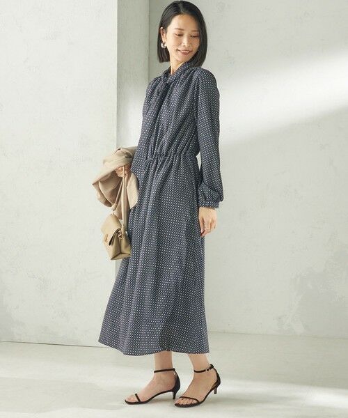 SHIPS / シップス ロング・マキシ丈ワンピース | 〈手洗い可能〉2WAY プリント タイ 長袖 ワンピース | 詳細25